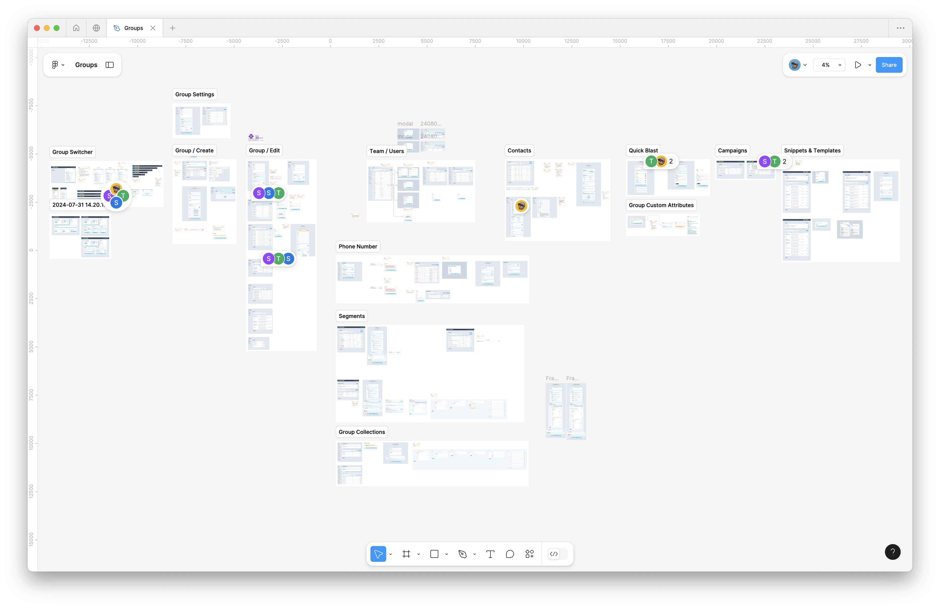 Layouts in Figma interface